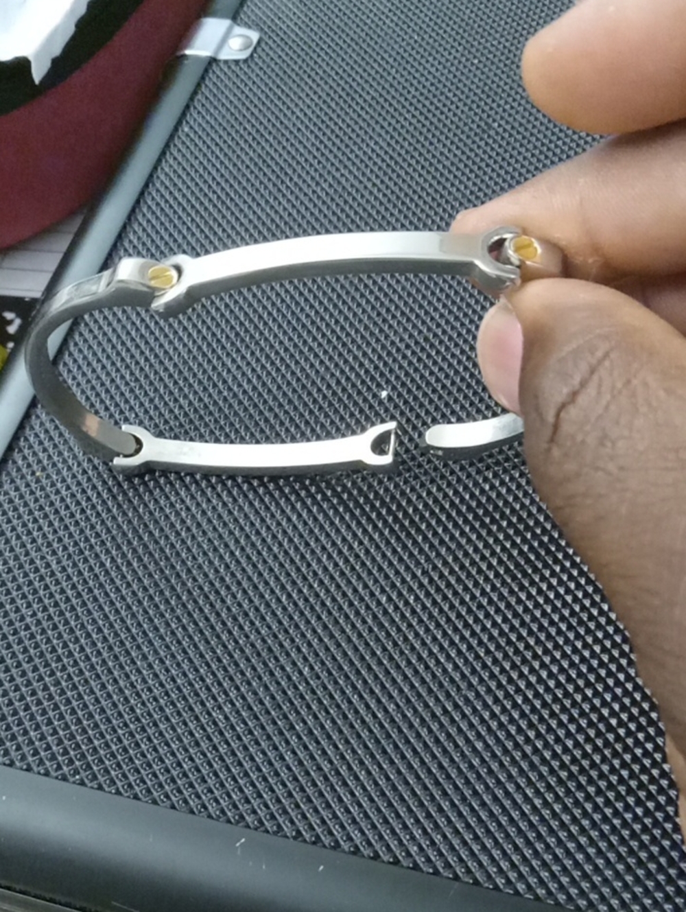 Men's Two-Tone Stainless Steel Open Cuff Bracelet